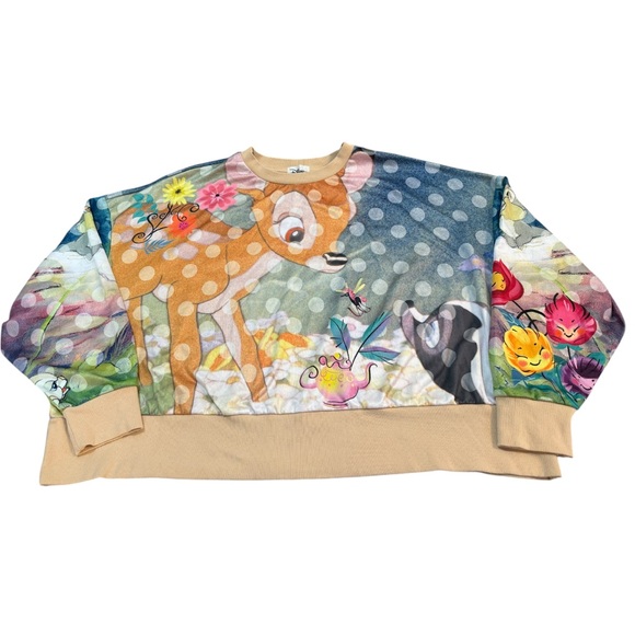 Disney Parks Bambi Fleece Pullover for WomenSz 2X All Over Print Graphics - Picture 4 of 10